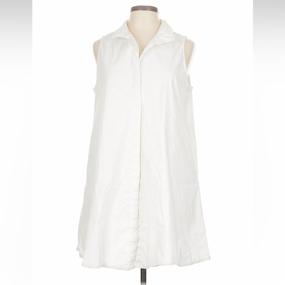Tuckernuck Charlie White Collared Sleeveless Shirt Dress Size L - Picture 2 of 7